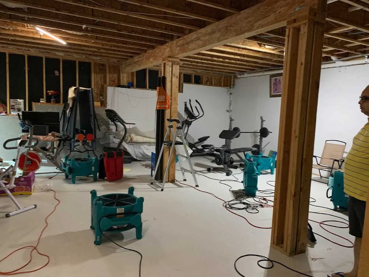 Basement drying equipment setup for Structural Drying in Idaho Falls
